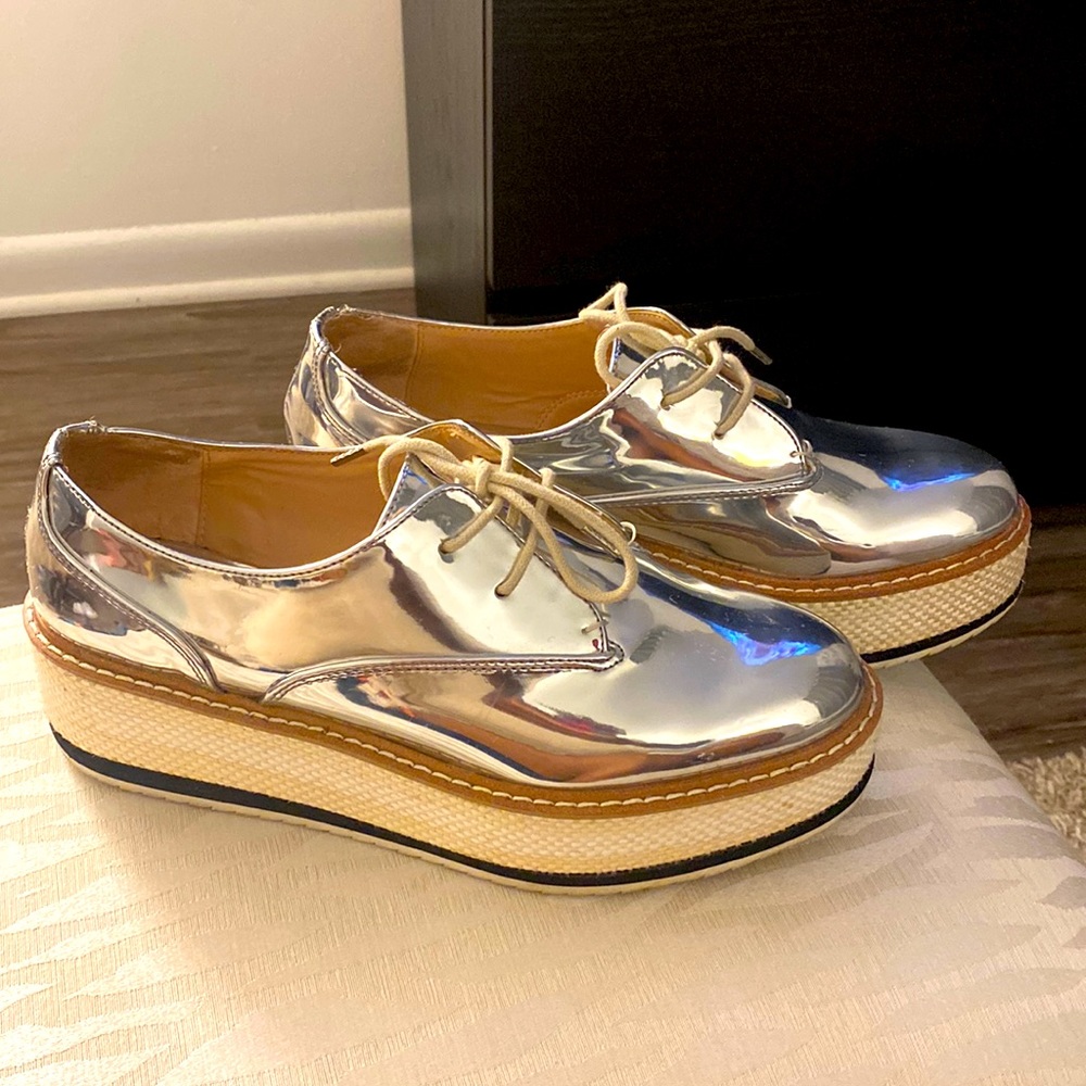 Zara Metallic Oxfords